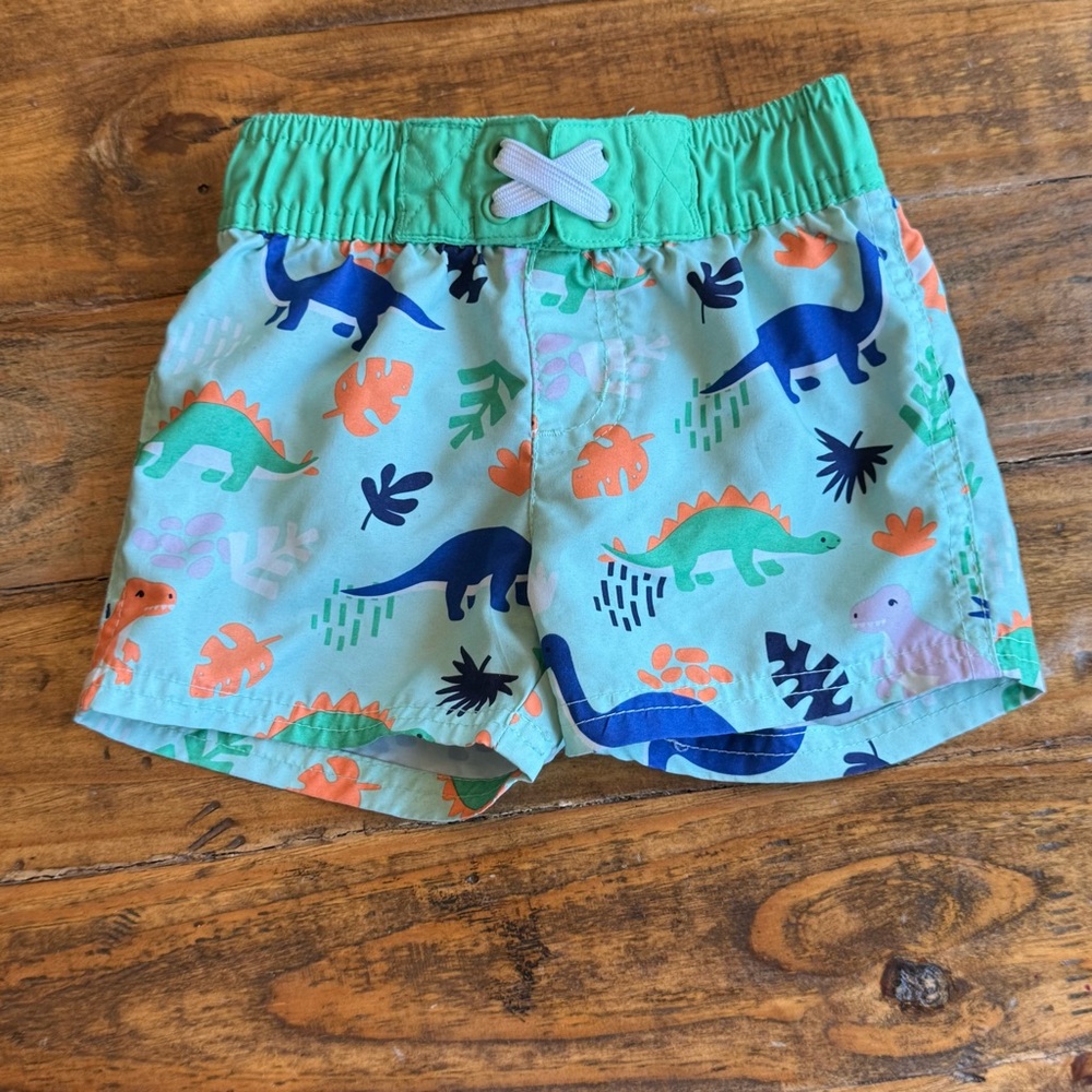 Cat & Jack Baby Boy Dinosaur Print Swim Trunks - Size 12M